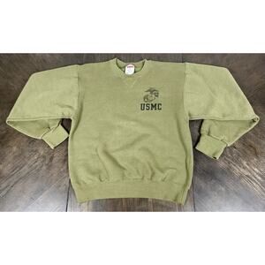 Soffe Vintage 90’s USMC Marines Crewneck Sweatshirt Made in USA Green Size Small